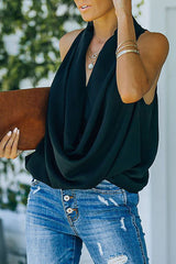 Perfect Love Ärmelloses Drape-Top – 4 Farben