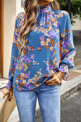„Meet You There“-Langarmshirt mit Blumendruck – 4 Farben
