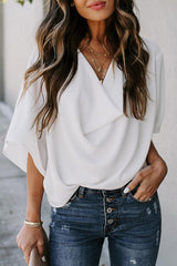 Lift My Spirits Kurzarm-Top mit V-Ausschnitt – 3 Farben