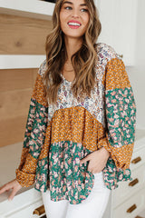 Dream Of The Day – Oberteil mit Boho-Print und Puffärmeln