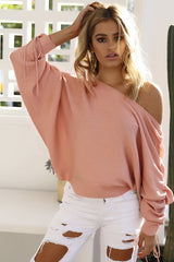 Taking it Easy Top mit Ballonärmeln und Kordelzug