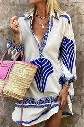 Run Away with Me Minikleid mit Boho-Print – 4 Farben