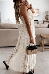 Come To Me – High-Low-Maxikleid mit Spitzenquaste – 2 Farben