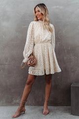 Let's Talk Long Sleeve Smocked Mini Dress