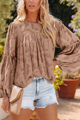 Mind On Sunshine Langarm-Oberteil mit Blumenmuster und Jacquardmuster – 5 Farben