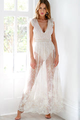 Rückenfreies Glitzerkleid aus Spitze