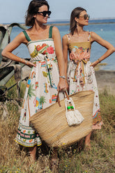 Through The Garden Midikleid mit Blumendruck – 2 Farben