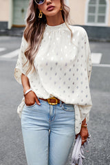 Making Promises Gepunktetes Cape-Top mit kurzen Ärmeln – 5 Farben