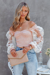 Picked For You – Kurzes Top mit Spitzenstickerei