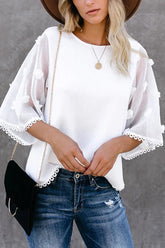 Wonderful Time Swiss Dot Halbarm-Top – 5 Farben