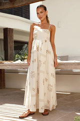 Living Is Easy – Ärmelloses Maxikleid mit Print – 4 Farben