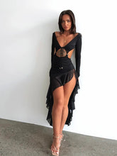 Langärmliges Rüschenkleid