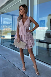 Tolles mehrlagiges Tüll-Minikleid für den Abend – 2 Farben