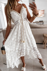 Come To Me – High-Low-Maxikleid mit Spitzenquaste – 2 Farben