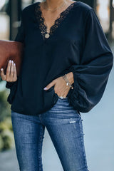 Date Night Out Spitzentop mit Ballonärmeln – 3 Farben