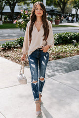 Enternally Bold Langarm-Top mit V-Ausschnitt – 3 Farben