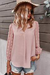 Try Me Out Swiss Dot Langarm-Top – 3 Farben