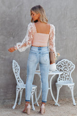 Picked For You – Kurzes Top mit Spitzenstickerei