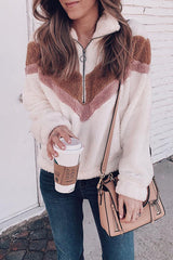 Flauschiges Teddy-Oberteil mit Katzen-Reißverschluss – 2 Farben