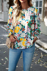 Auffälliges, gesmoktes Oberteil mit Sweetie-Print – 3 Farben