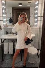 Shine For Tonight – Minikleid mit Pailletten und Bindeband am Rücken – 3 Farben