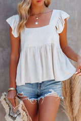 Ärmelloses Babydoll-Oberteil „Just Be Yourself“ aus Baumwolle – 3 Farben