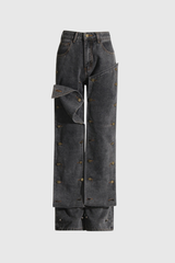 Dream Button Jeans – Grau