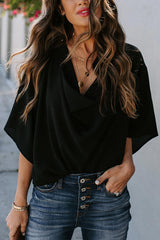 Lift My Spirits Kurzarm-Top mit V-Ausschnitt – 3 Farben