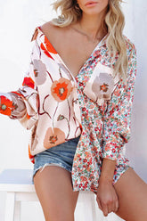 Wild Confidence – Button-Down-Oberteil mit Mix-Print