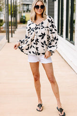 Keep Things Classy – Bedrucktes Oberteil mit V-Ausschnitt