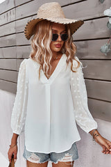 Try Me Out Swiss Dot Langarm-Top – 3 Farben