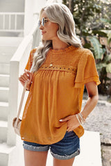 Sweet One Swiss Dot Lace Kurzarmtop – 4 Farben