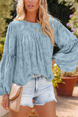 Mind On Sunshine Langarm-Oberteil mit Blumenmuster und Jacquardmuster – 5 Farben