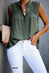 Take Your Time Plissee-Rüschen-Ärmelloses Top – 4 Farben