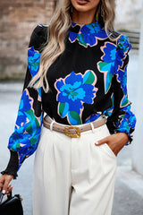 Certain Love Print Statement-Ärmel-Smocked-Top – 5 Farben