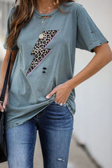 Only For You Grafik-Kurzarm-Top – 6 Farben