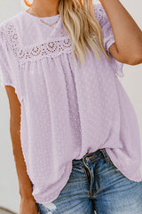 Picture It – Kurzärmliges Spitzenoberteil mit Schweizer Punkten