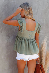 Ärmelloses Babydoll-Oberteil „Just Be Yourself“ aus Baumwolle – 3 Farben