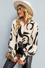 Gesmoktes Top mit Button-Down-Print „Life Of Love“ – 7 Farben