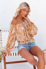 Bedrucktes Smok-Top „You're My Reason“ – 2 Farben