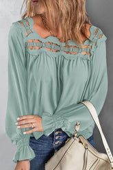 Romantic History Häkel-Langarmtop – 4 Farben