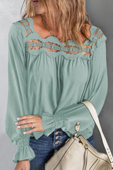 Romantic History Häkel-Langarmtop – 4 Farben