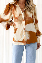 Help You Out Print Langarm-Oberteil mit Kragen – 3 Farben