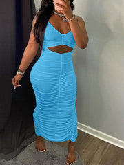 Kleid mit Cut-outs und Rüschen – Ausverkauf