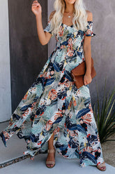 Neckholder-Minikleid mit Tribal-Print und trendigem Ausschnitt und Fransen