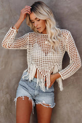 Bonjour To You Top mit ausgehöhlter Quaste – 2 Farben