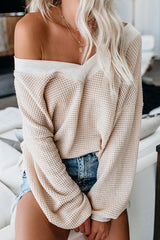 Basics Ellie V-Ausschnitt Langarm Casual Top - 3 Farben