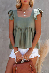 Ärmelloses Babydoll-Oberteil „Just Be Yourself“ aus Baumwolle – 3 Farben