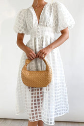 Garden Of Romance Midikleid mit Puffärmeln – 9 Farben