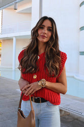 Days Of Styles Strick-Tanktop mit Tasche – 9 Farben